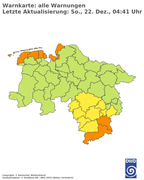 Aktuelle Wetterwarnungen für  Hannover