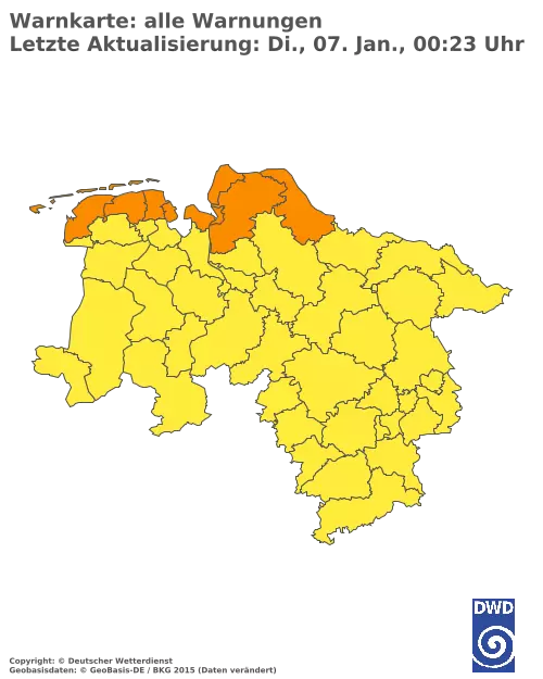 Aktuelle Wetterwarnungen für  Hannover